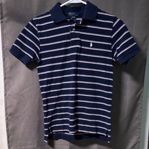 Polo by Ralph Lauren Navy Shirt with Pink Stripes